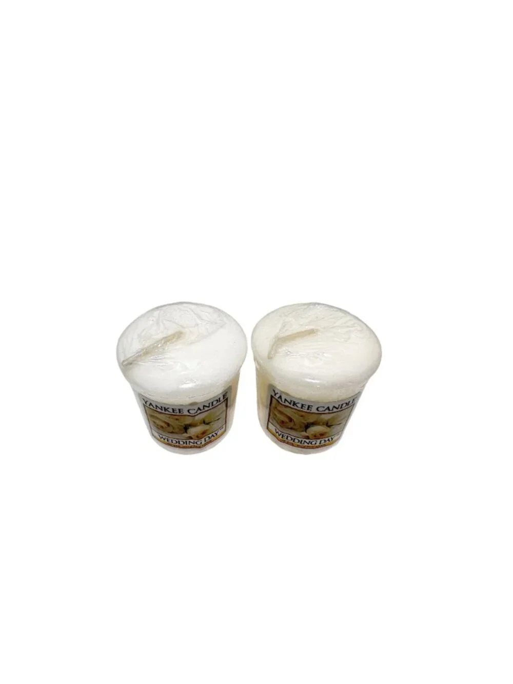 Lot of 2 Yankee Candle Wedding Day White Votive Candles New Wrapped